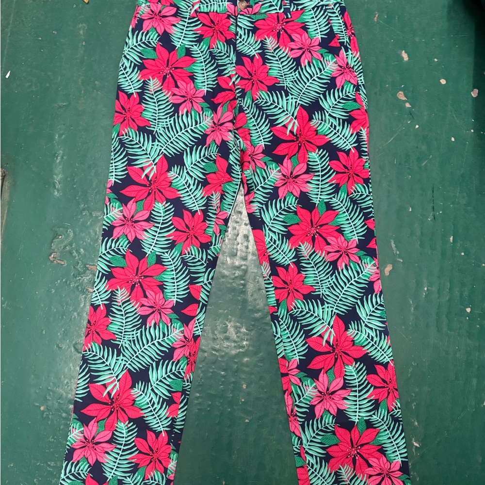 NWOT vineyard vines mens christmas poinsettia breaker pants 30x32